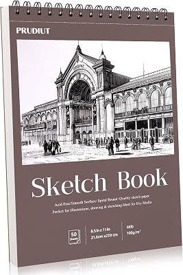 8.5 × 11 Sketch Book, Spiral Bound, 50 Sheets, Acid-Free Drawing Pad