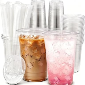 HOMEWARM 100 Pack 20 oz Clear Plastic Cups