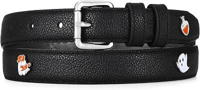 Black Belt with Silver Buckle Leather Metal Accessories