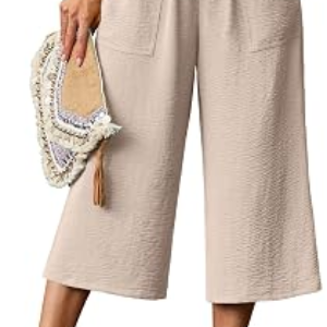 LEPUNUO Womens Wide Leg Capri Pants