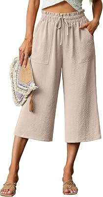 LEPUNUO Womens Wide Leg Capri Pants