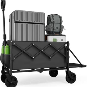 Small Collapsible Wagon with Tailgate, Wagons Carts Foldable with 350lbs Capacity, Lightweight Portable Utility Wagon Cart for Shopping Camping Sports Garden