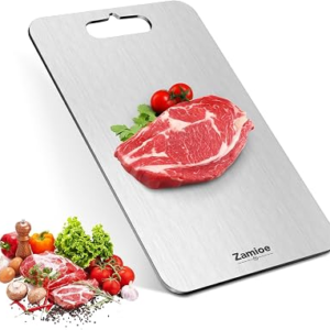 Titanium Cutting Board,Pure Titanium Cutting Boards for Kitchen | Double-Sided Non-Toxic Cutting Board,Vegetables,Fruits,Raw and Cooked Food Prep,Features Handle,Dishwasher Safe,13″ x 8″