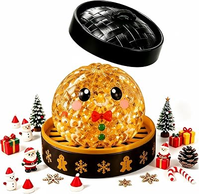 Christmas Squishies Dumplings Fidget Toys, Xmas Glitter Dumpling Stress Ball, Jumbo Giant Slow Rise Squishies Squeeze Toys for Anxiety Relief, Christmas Decorations, 05# Orange