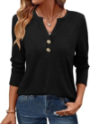 GKBK Womens Long Sleeve Tops Fall Clothing V Neck Casual Shirts