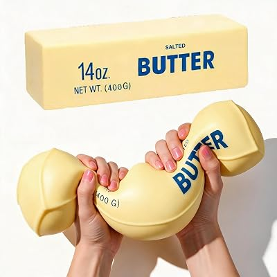 10in Giant Butter Squishy,Large Slow Rising squishys,Big Squishy Butter Stress Relief Squeeze Toy, Large Butter Stick Stress Relief Slow Rising Fun for Anxiety Relief Party Favors
