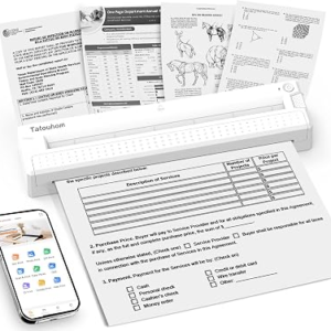 Inkless Portable Printer Wireless Bluetooth Small for Home Use | 8.5″x11″ US Letter A4 mobile document printer, compatible iOS, Android & PC, compact design for home office daily printing