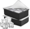 TEMPRIUM 2 Pack Silicone Ice Cube Tray with Lid