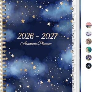 ZOTIA Planner 2026-2027 Weekly & Monthly Calendar Planner Jul 2026-Jun 2027 | Starry Night, 6.3″ x 8.5″, Cute Hardcover Student Teacher Planning Agenda Book with Tabs, Perfect for Office School Supplies