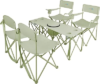 COLORSOUL 5 Pcs Camping Chair and Folding Camping Table