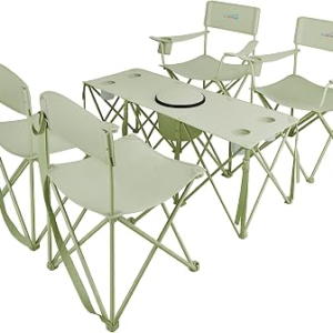 COLORSOUL 5 Pcs Camping Chair and Folding Camping Table