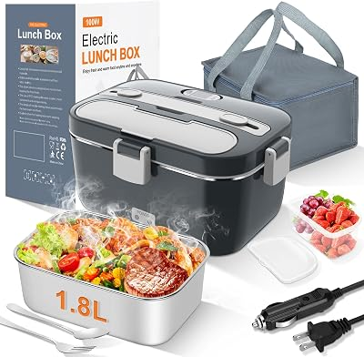 DUPASU Electric Lunch Box Food Warmer, 1.8L Heated Lunch Box for Adults