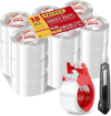 Heavy Duty Packing Tape for Moving Boxes and Packaging Supplies, 6/12/18/24 Rolls Clear Moving Tape with Dispenser and Utility Knife, 1.89in. X65yd, Mailing and Moving Supplies (18)