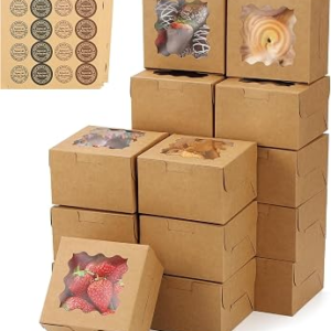 CINCCOKE Brown 50Pcs Cookie Boxes