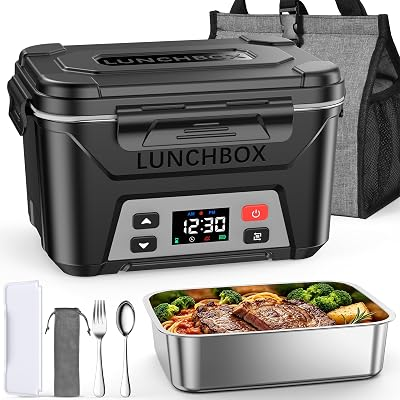 Heated Lunch Box, Cordless Electric Lunch Box for Women Men