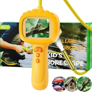 Borescope Snake Camera with Light for Kids, Outdoor Educational STEM Toys, Science Gifts for 5 Year Old Boy, Camping Nature Activities, Best Birthday Gift for Boys, Girls Ages 4,5,6,7,8,9,10(Orange)