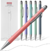 Morandi Gel Pens, 6 Pack Black Ink Pens, Premium Aesthetic Retractable Pens with Stylus,0.5mm Fine Tips, Quick-Drying Ink for Smooth Writing, for Journaling, School, Office, Teachers, Gifts