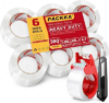 Heavy Duty Packing Tape for Moving Boxes and Packaging Supplies, Total 390y, 6 Rolls Clear Moving Tape with Dispenser and Utility Knife, 1.89in. X65yd, Mailing and Moving Supplies, Father’s Gifts