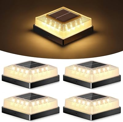 BRIGHTEVER Solar Post Cap Lights 4-Packs
