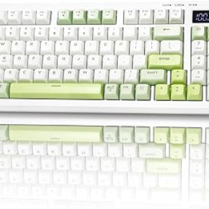 Wireless Keyboard, Quiet Keyboard for Work, Tri-Mode BT5.0/2.4GHz/USB-C, Creamy Keys with RGB Backlight, 94-Key, Anti-ghosting Keys, Compatible with PC, Mac, Gaming Consoles