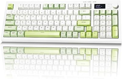 Wireless Keyboard, Quiet Keyboard for Work, Tri-Mode BT5.0/2.4GHz/USB-C, Creamy Keys with RGB Backlight, 94-Key, Anti-ghosting Keys, Compatible with PC, Mac, Gaming Consoles