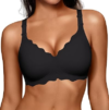 OEAK Women Value Series Jelly Bras Wireless Pushup Convertible Bra Black,M