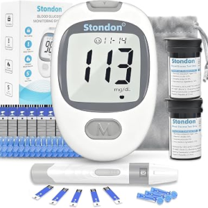 Stondon G-430 Blood Glucose Monitor Kit, 100 Strips & Lancets for Diabetes