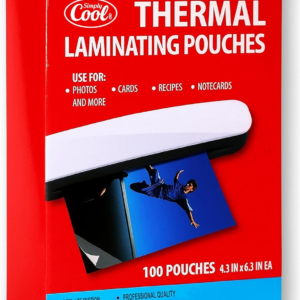 Simply Cool 3 Mil Thermal Laminating Sheets Pouches 100ct 4.3 x 6.3 Inch