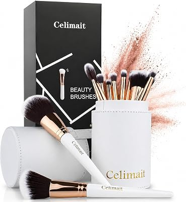 CELIMAIT 12-Piece Makeup Brush Set with Case