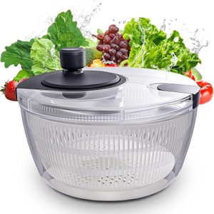 Salad Spinner Large, Fruit Washing Bowl with Strainer, Quick and Easy Use Lettuce Spinner, Frui