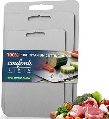 Titanium Cutting Board Set of 3,Metal Kitchen Chopping Boards