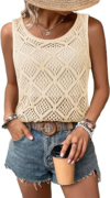 Bosmeer Womens Sweaters Vest Crochet Tank Tops