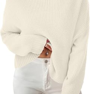 SUNNYMELODY Cropped Mock Neck Sweater