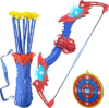 Kids Bow and Arrow Set, Archery Toy Set, Birthday Gift for Boys Ages 3-12 | Spider Toys for Boys, LED Light Up, 10 Suction Cup Arrows, with Target & Quiver
