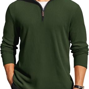COOFANDY Mens Quarter Zip Pullover