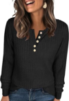 ANRABESS Long Sleeve Henley Shirts