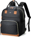Diaper Bag Backpack, Extra Large Baby Diaper Bag for 2 Kids Twin | Travel Diaper Backpack for Mom Dad, 25-37L Expandable, with Changing Pad, Insulated Pocket, Earphone Hole, Solid Black