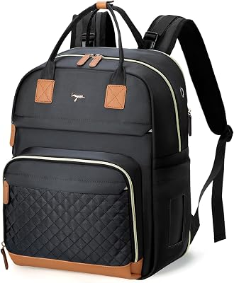 Diaper Bag Backpack, Extra Large Baby Diaper Bag for 2 Kids Twin | Travel Diaper Backpack for Mom Dad, 25-37L Expandable, with Changing Pad, Insulated Pocket, Earphone Hole, Solid Black