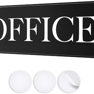 Office Sign Door Sign – 9″ by 3″ – Professional Office Signs For Business or Home – Includes Double-Sided Adhesives For Easy Application