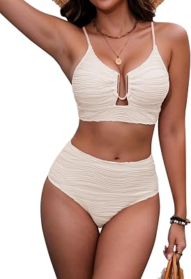 HORISUN Women's High Waist Bikini Set Tummy Control Two Piece Swimsuit