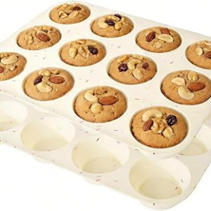 Silicone Muffin Pans for Baking,12 Cup Nonstick Cupcake Pan 2Pcs