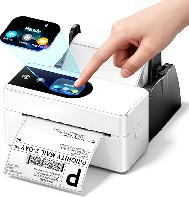 Phomemo Thermal Label Printer with Touch Screen | Wireless Bluetooth shipping label printer for small business, compatible with Amazon Shopify UPS USPS Android iOS Windows Mac