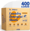 BellaLuce Laundry Detergent Sheets – Laundry Sheets, 400 Loads, Eco-Friendly, Plastic-Free, Fresh Linen Scent, Space Saving, Fast Dissolve & Hypoallergenic