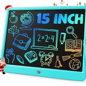 15″ LCD Writing Tablet for Kids, Large Drawing Pad for Boys & Girls, Screen-Free Way to Keep Kids Busy, Reusable Doodle Board for Learning & Travel, Great Christmas Gift Idea(15in Blue)