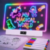 TAEMVV 16″ LED Drawing Board for Kids Birthday Gifts for Girls, White | 8 Colors 3 Dynamic Modes, Rechargeable 15H Battery Display, Glow Light Up Note Board Toys for Girls Ages 3 4 5 6 8-12