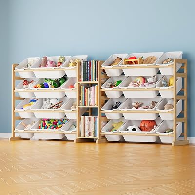 SpaceAid Large Toy Storage Organizer with 24 Bins and 3 Shelves, Toy Organizers Storage Bookshe