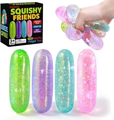 ZAVENIXA 4Pcs Squishy Stress Capsule Toy