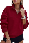 PRETTYGARDEN Women’s Quarter Zip Fleece Pullover Sweatshirts