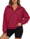PRETTYGARDEN Womens Long Sleeve Quarter Zipper Crop Sweatshirt
