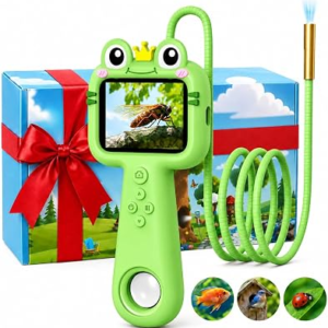 Toy Borescope Camera for Kids – STEM Science Educational Toy for 4 5 6 7 8 9 10 Years Old Kids Birthday Gift, 2.4‘’ Kid Scope Camera for Outdoor Adventures & Nature Discovery (Gree